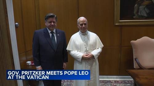 Illinois Governor JB Pritzker meets with Pope Leo XIV in Vatican