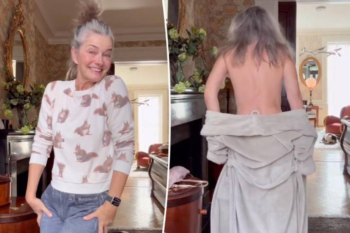 Supermodel Paulina Porizkova, 60, strips down to lingerie to embrace her ‘imperfections’ for a ‘get ready with me’ video on Instagram