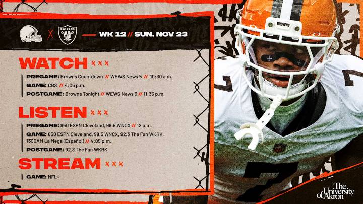 Browns vs. Raiders: How to Watch, Listen & Live Stream