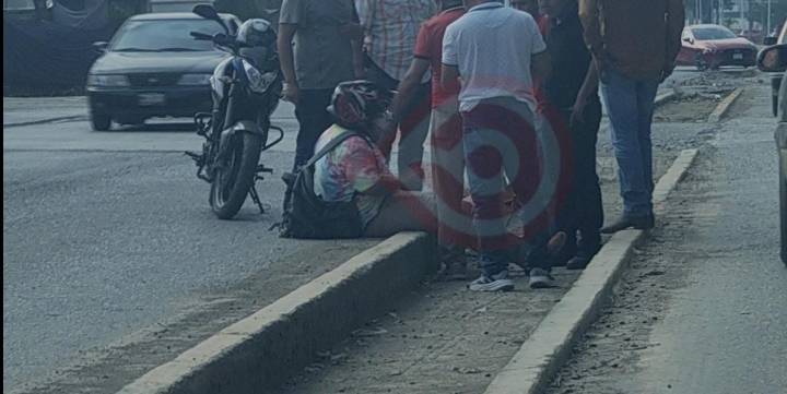 Motociclista sufrió accidente