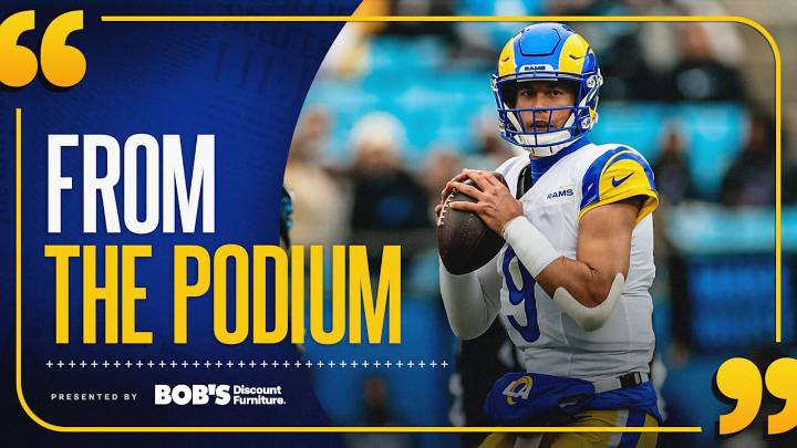 From the Podium: Sean McVay and Matthew Stafford on Week 13 loss to Carolina, mistakes that led to it