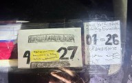 Hand-drawn inspection and registration stickers elicit multiple tickets from state police