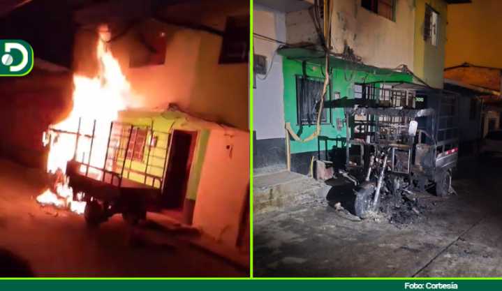 Investigan las causas del incendio de una motocarga en zona urbana de Nariño