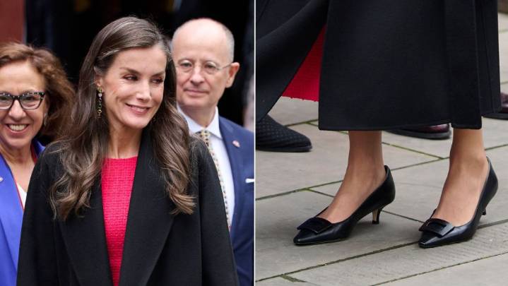 Queen Letizia’s Buckled Kitten Heels Anchor Her China Tweed Look