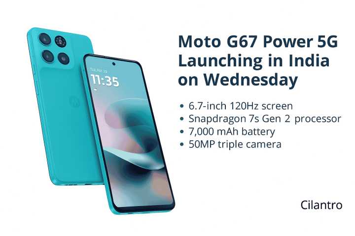 Moto G67 Power 5G Launching in India on Wednesday: Specs, Colours, and Battery Details