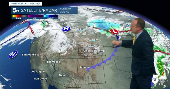 Below average temperatures on Tuesday behind a breezy morning cold front