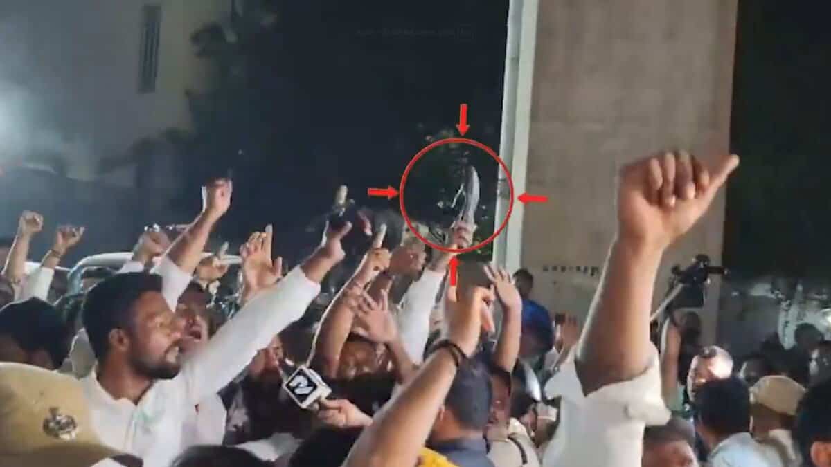 BRS Padi Kuashik Reddy arrested, Sunitha shown slippers by Congress supporters