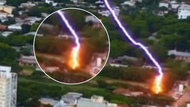 Impresionantes imágenes: un rayo impactó en un hospital de Chaco y provocó fuertes daños