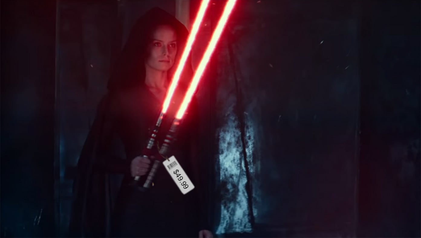 In New Teaser Trailer, Rey Specifically Mentions Her Lightsaber Is Available From Target For $49.99