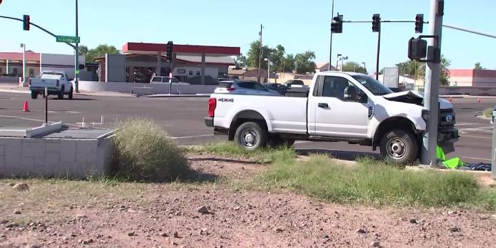 Bee swarm inside car causes crash in Mesa; 2 hospitalized