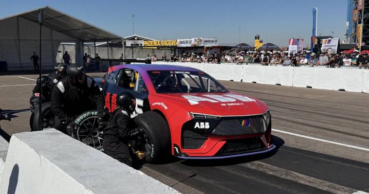 NASCAR showcases EV prototype at Phoenix Raceway with pit stop challenge
