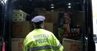 Buffalo Police and acting mayor deliver thousands of pounds of food donations to FeedMore WNY