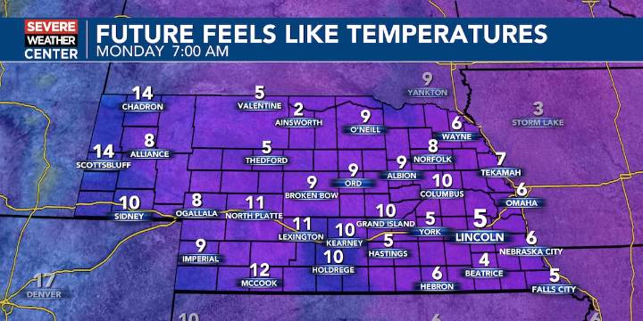 Single digit wind chills likely Monday morning