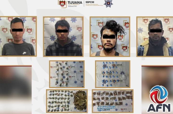 Detienen a cuatro con diversas dosis de drogas