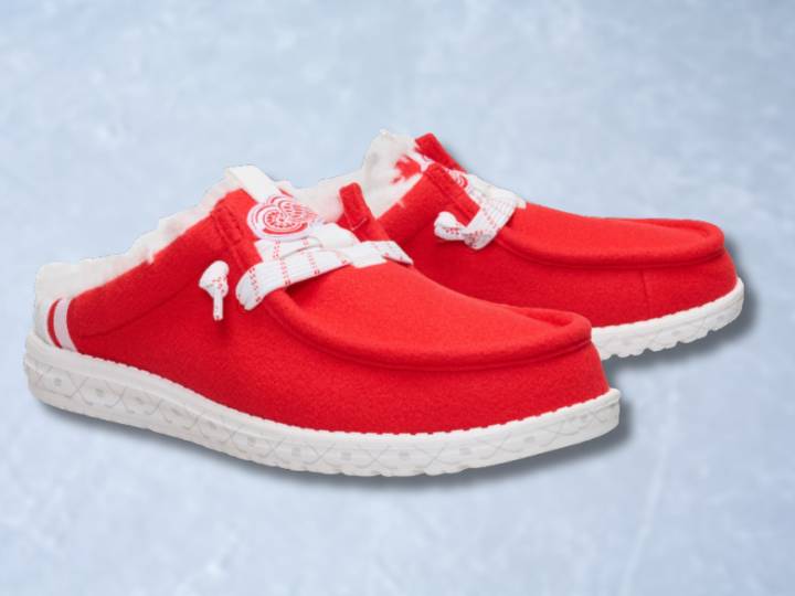 These cozy Detroit Red Wings Hey Dude slip-on shoes are perfect for Michigan winters