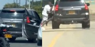 Impactantes imágenes de un secuestro exprés a plena luz del día en la vía Cali