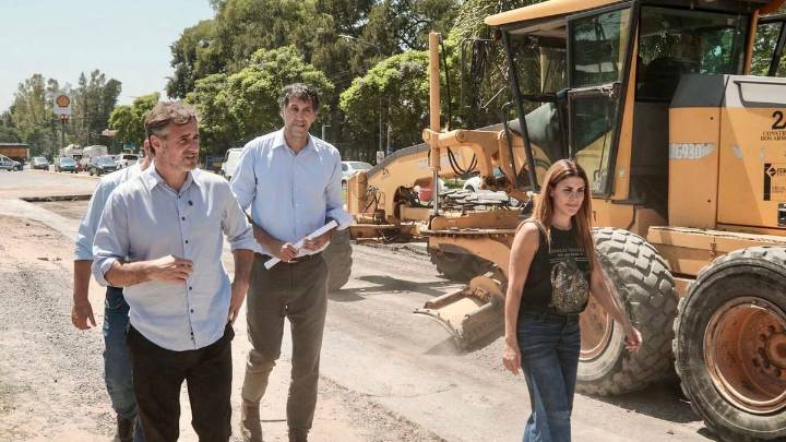 Achával recorrió los avances de la obra de transformación de la ruta 8