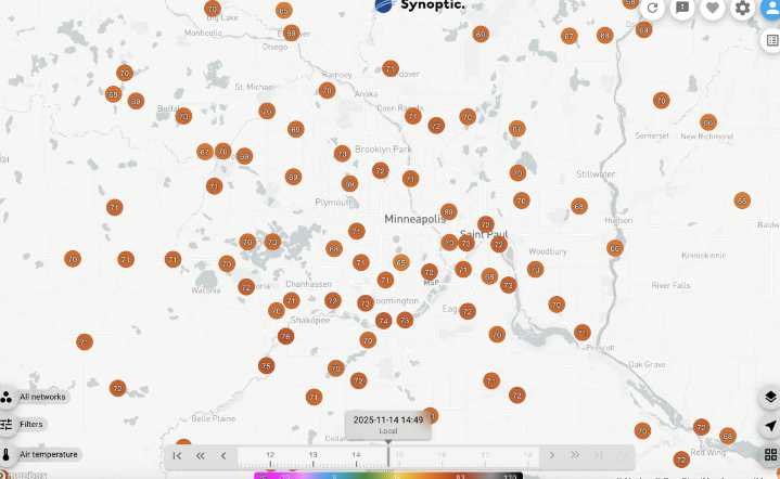 Minnesota's rare November heat breaks records across the state