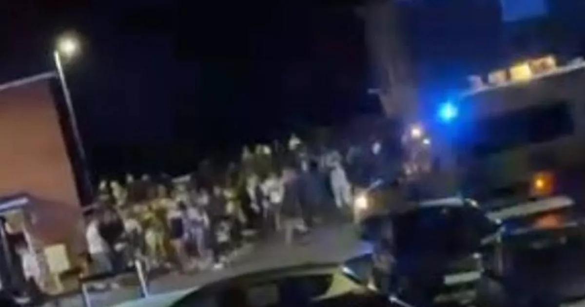 Police 'swarm' estate after huge Halloween house party' descends into chaos