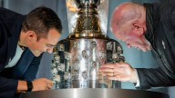 See photos of the unveiling of the Borg-Warner trophy with Alex Palou