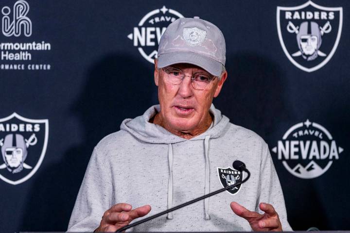 Raiders coach Pete Carroll speaks to media following loss to Broncos