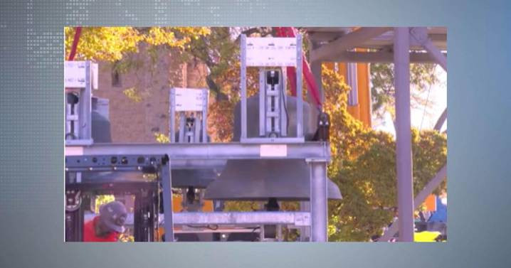Massive bells installed as Madison's new cathedral nears completion