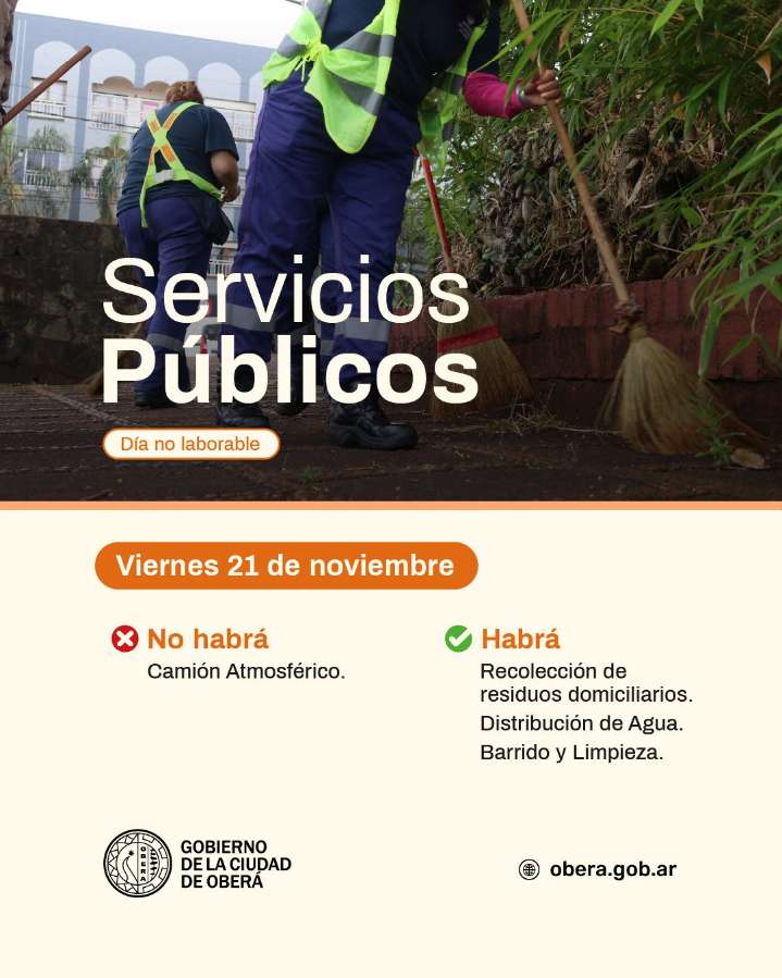 Servicios públicos para el feriado largo