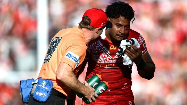 NRL 2025: Eliesa Katoa seizure activity, head knocks, medical episode, Melbourne Storm statement, Tonga vs New Zealand, doctors