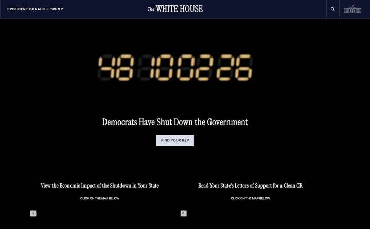 White House gov shutdown clock ran until Tuesday