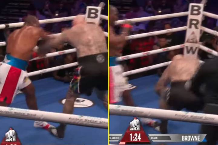Ex-heavyweight champion Lucas Browne, 46, suffers brutal first round KO to Mike Tyson of bare
