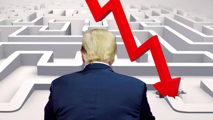 Donald Trump en su laberinto: los aranceles y la baja de tasas tambalean, y crece el nerviosismo en Wall Street