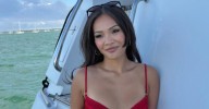 Jenn Tran Stuns in Red Bikini During Boat Day in Miami After Revealing She Still Talks to Ex Sasha Farber: Photos