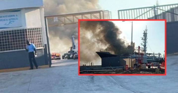 Barco atunero “El Dorado” se prende en llamas durante mantenimiento en Mazatlán; no hay heridos