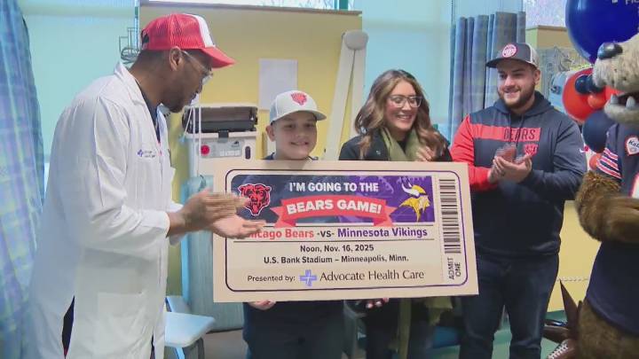 Chicago Bears surprise young cancer survivor with all