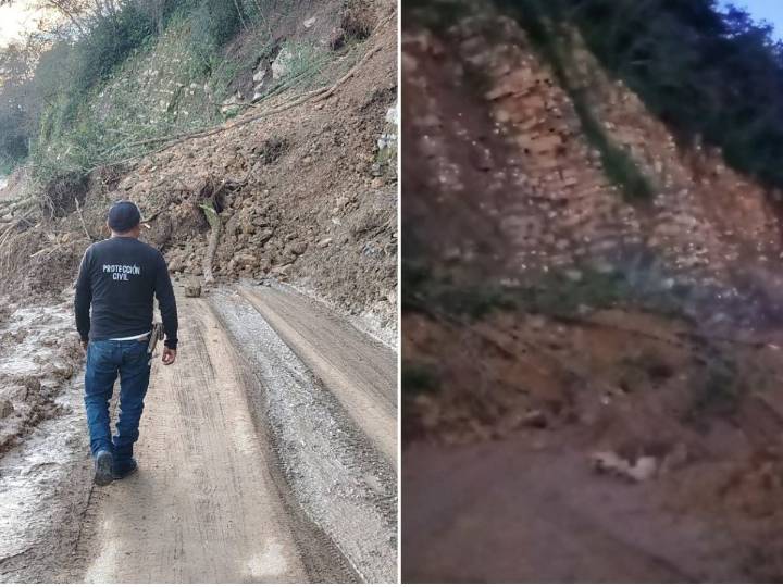Derrumbe bloquea carretera y afecta a cuatro comunidades en Hidalgo