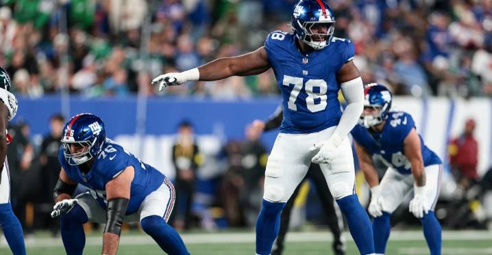 Andrew Thomas is playing well, but the NY Giants tackle is unimpressed