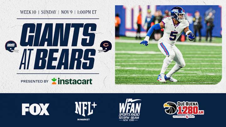 Giants vs. Bears: How to Watch, Listen & Live Stream Week 10