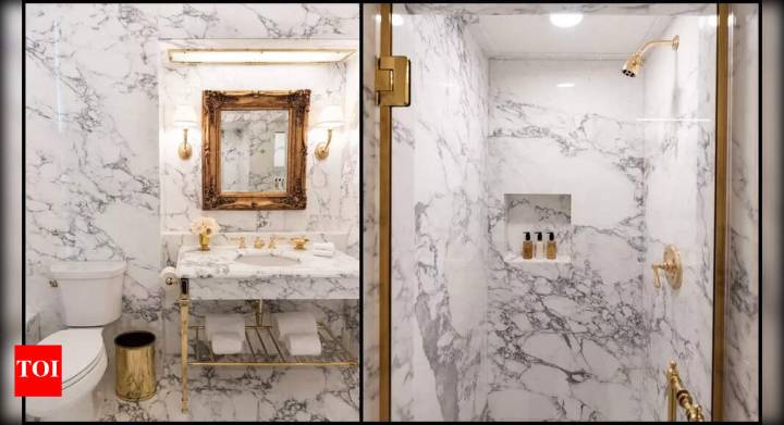Trump unveils renovated Lincoln Bedroom bathroom; critics call it tone