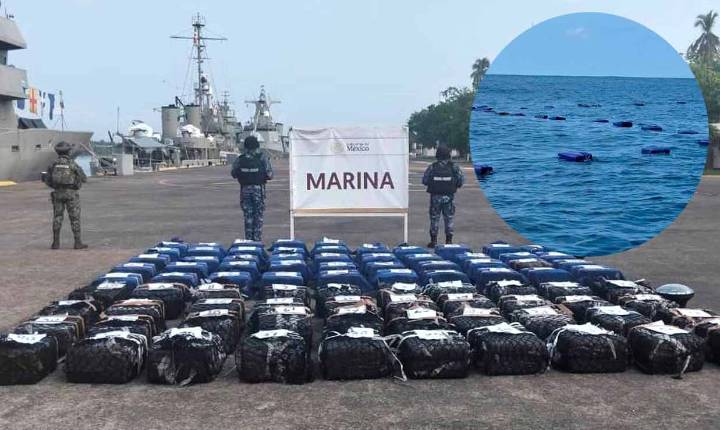 Marina decomisa más de dos toneladas de cocaína frente a costas de Michoacán