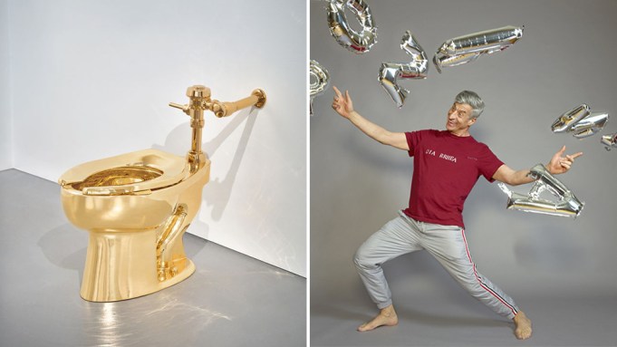 An 18K Gold Gold Toilet by Artist Maurizio Cattelan May Fetch $10M