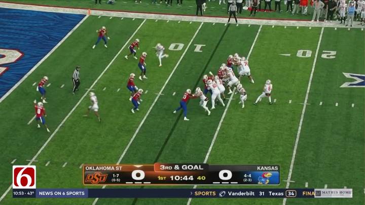 Kansas pulls away in second half to beat Oklahoma State 38