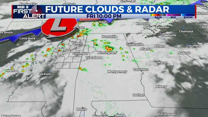 Showers and storms for Friday