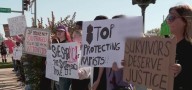 Protesters gather outside Payne County Courthouse to raise concern over rape case
