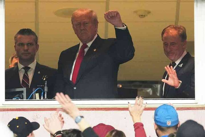 President Donald Trump attends Washington Commanders game
