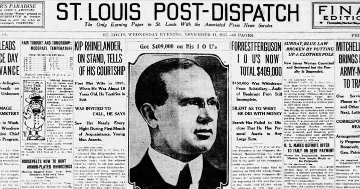 See the Nov. 11, 1925, front page: President leads in Armistice Day observance