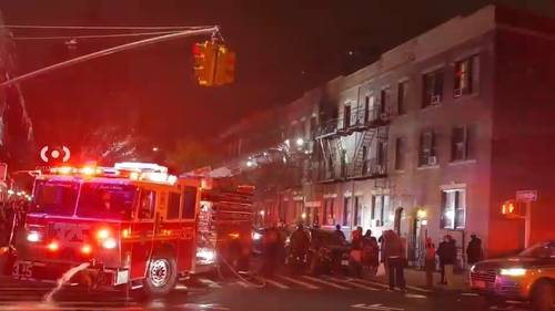Queens fire: 5 firefighters, 1 civilian hospitalized after building burns in Sunnyside