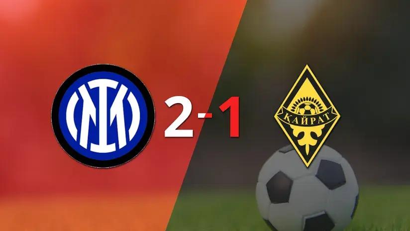 Champions League: Con la mínima diferencia, Inter venció a Kairat Almaty por 2 a 1