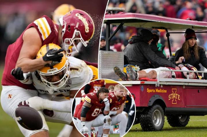 Iowa State tight end Benjamin Brahmer hospitalized after collapsing from brutal hit againt Arizona State