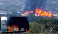 Tren cargado de etanol descarrila y explota en Hidalgo