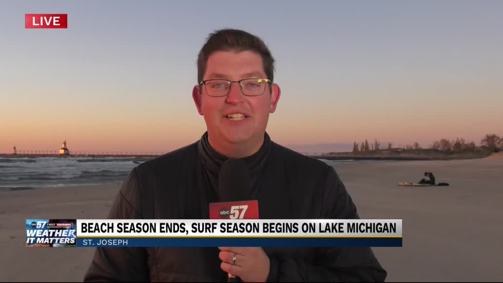 For lake Michigan surfers, fall means carving waves, not pumpkins